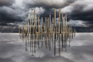 Cityscape formed from Reisser screws