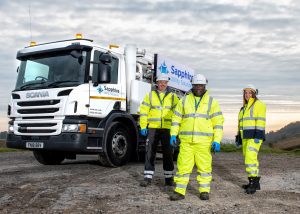 Commercial photography truck and staff
