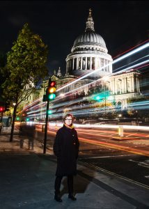 Soprano Carolin Trevor, photographed outside St Paul's Cathedral in London.
