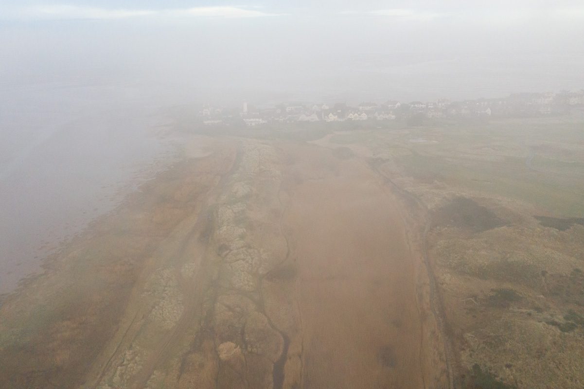 Cloud over Hoylake beach - drone photograph