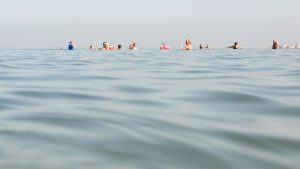 swimmers photographed in Mersey Bay